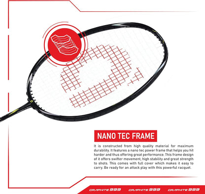 Apacs Graphite 999 (جرافيت ياباني، 30 رطل) فائق القوة | عالي المتانة | مضرب كرة الريشة الاحترافي غير الموتر