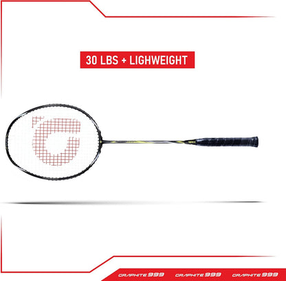 Apacs Graphite 999 (جرافيت ياباني، 30 رطل) فائق القوة | عالي المتانة | مضرب كرة الريشة الاحترافي غير الموتر